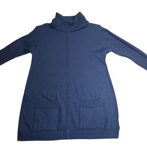 Talbots Black Merino Wool Turtleneck Sweater Size Small